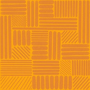 Hand-drawn minimalist stripes (orange/mustard)