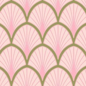 art deco pink green