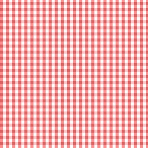 Gingham check in Flame - small - .75