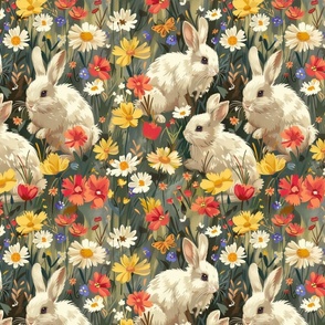 Bunnies in a meadow