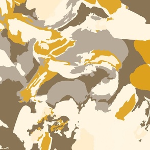 Abstract Swirls in yellow, beige and brown Bold