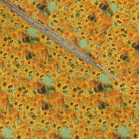 Van Gogh's Sunflowers on Pistachio Green 