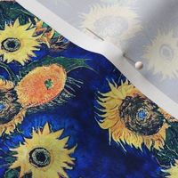 Van Gogh's Sunflowers on Royal Blue 