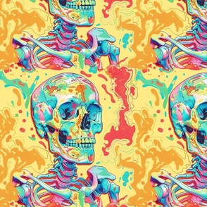 groovy gothic skeletons in pop art 
