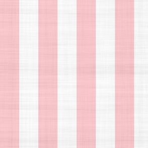 Pastel French Linen Style Vertical Stripes Coordinate For Fleur de Lis Damask Pattern Pink White