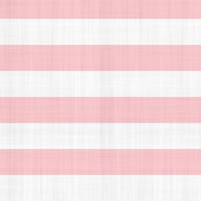 Pastel French Linen Style Horizontal Stripes Coordinate For Fleur de Lis Damask Pattern Pink White