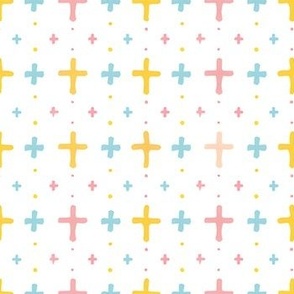 Spring Crosses on White - small 