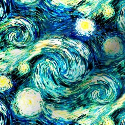 Starry Night Sky Swirly Stars from Van Gogh's Painting (sky only - large version 344)