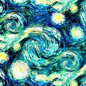 Starry Night Sky Swirly Stars from Van Gogh's Painting (sky only - large version 344)