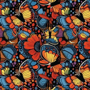 geometric art nouveau butterfly abstract