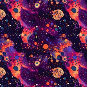 geometric outer space nebula in purple red and black