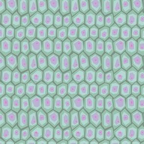 dreaming polygon abstract cells green purple - small