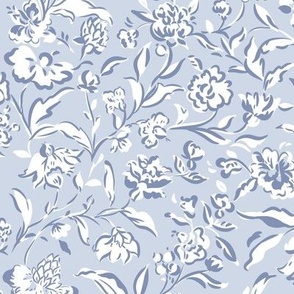 painterly florals - light blue