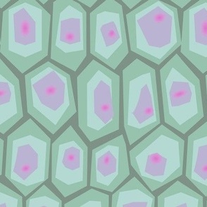 dreaming polygon abstract cells green purple - medium