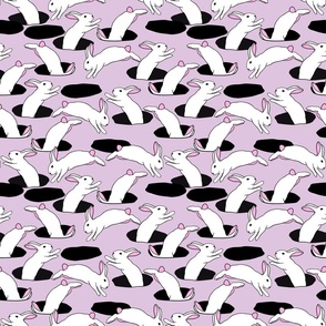 Busy bunnies in lilac