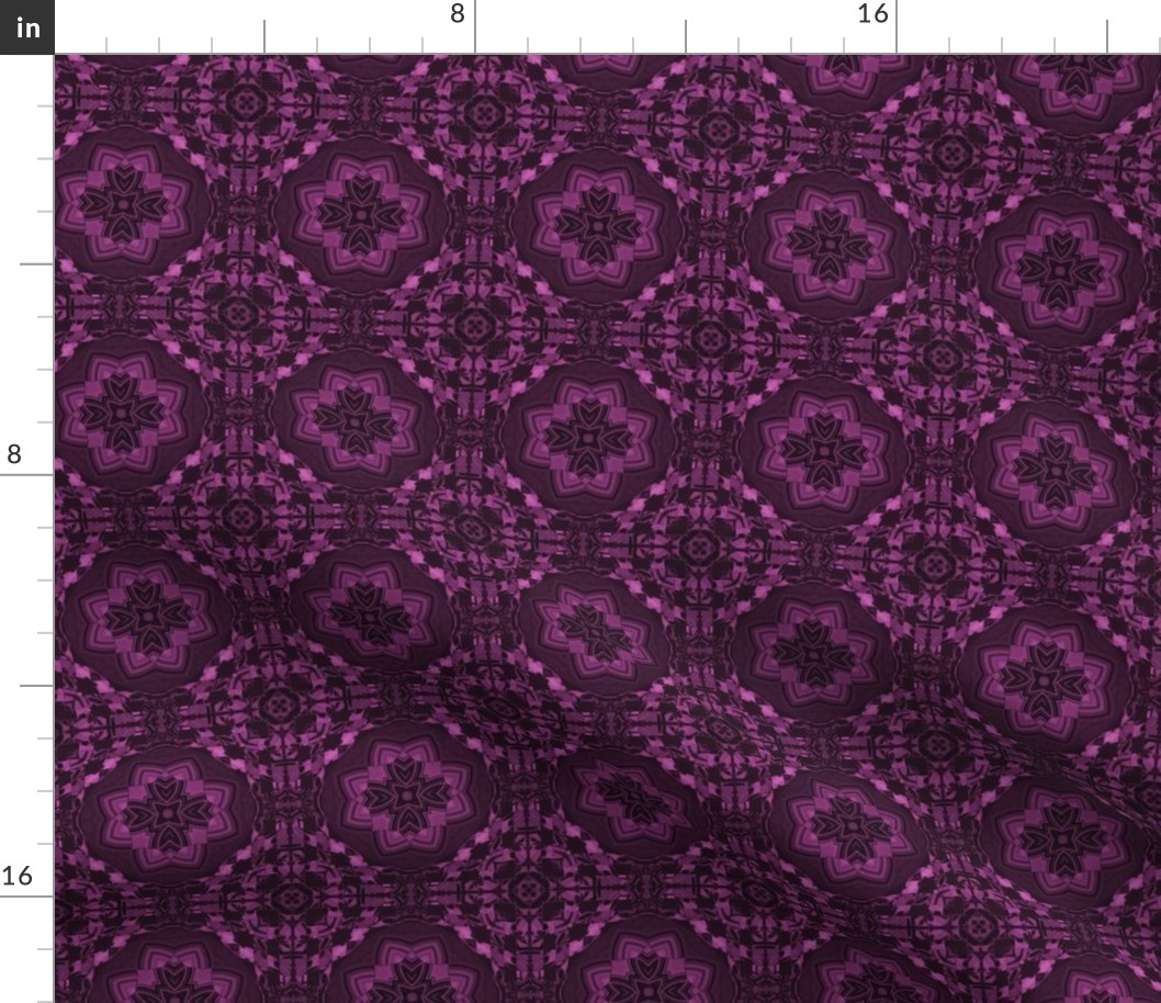 purple pink ornate geometric check