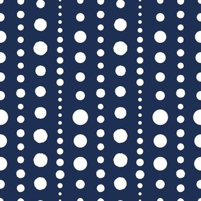 Dotted Lines Navy Blue, Large Scale