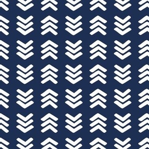 Chevron Arrows Navy, Medium Scale