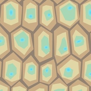 dreaming polygon abstract cells brown aqua  - medium