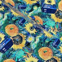 Van Gogh's Starry Night + Sunflowers   Police Box