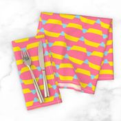 Psychedelic Beach Towel Pink and Yellow