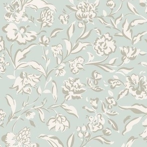 painterly florals - pale turquoise