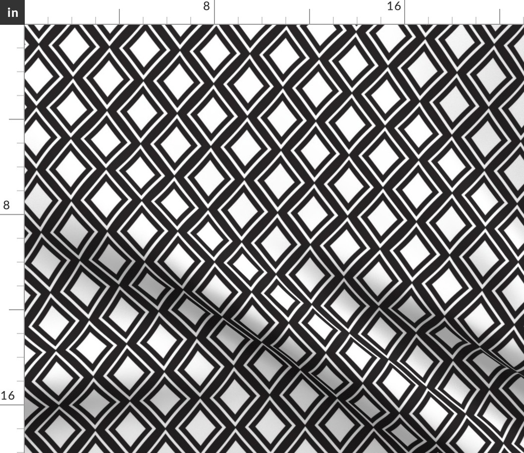 Geometric Diamond Pattern Black And White
