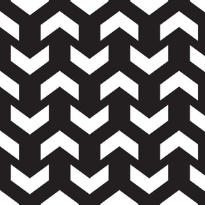 Geometric Chevron Arrows Black, Large Scale