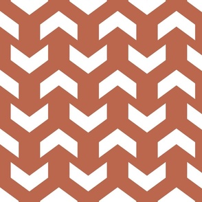 Geometric Chevron Arrows Terracotta, Large Scale