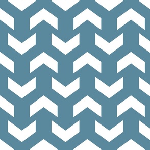 Geometric Chevron Blue, Large Scale