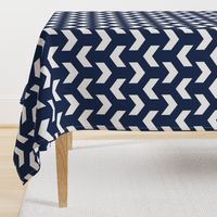 Geometric Chevron Navy, Large Scale