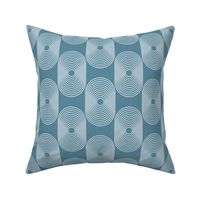 Geometric Concentric Oval Blue Large Scale