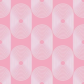 Geometric Concentric Oval Pink Large Scale
