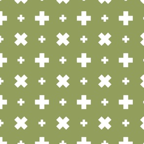 Geometric Cross And X Black Green