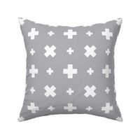 Geometric Cross And X Grey