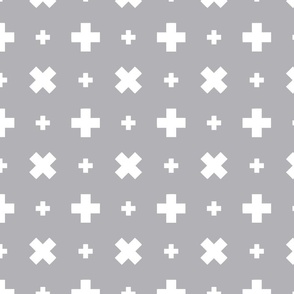 Geometric Cross And X Grey