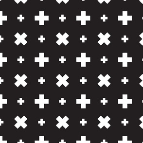 Geometric Cross And X Black