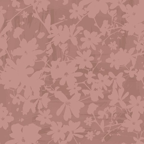 (l) etched metal florals tangled in textured muted pink rose gold | large scale