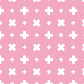 Geometric Cross And X Pink