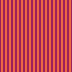 Colorful Balanced Vertical Stripes // Orange, Red and Yellow on Dark Magenta