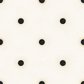 Sparse Black Polka Dots on Antique White (extra large scale)