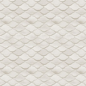 Small Watercolor Monochrome Dulux Linseed Neutral Mermaid Fish Scales with Stylised Lines