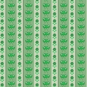 Dollhouse Butterfly Wallpaper Stripe/ Green  