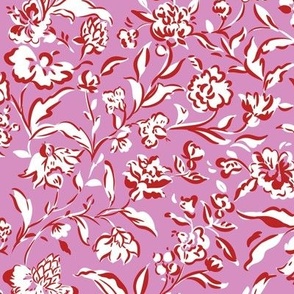 painterly florals - orchid red