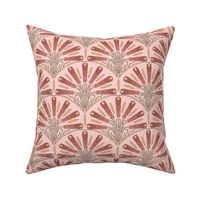 breaking bread: art deco wheat in rose pink and gold, 12" 