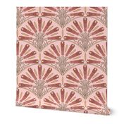 breaking bread: art deco wheat in rose pink and gold, 24" 