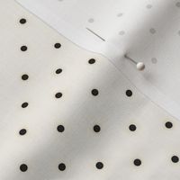 Sparse Black Polka Dots on Antique White (small scale)