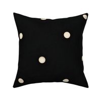 Sparse Antique White Polka Dots on Black (extra large scale)