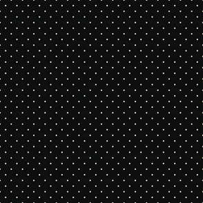 Sparse Antique White Polka Dots on Black (small scale)