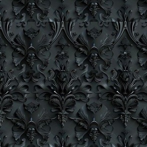 Nocturnal Elegance: Dark Gothic Print Fabric